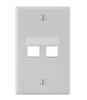 ICC FACEPLATE, ANGLED, 1-GANG, 2-PORT, WHITE, Part# IC107DA2-WH