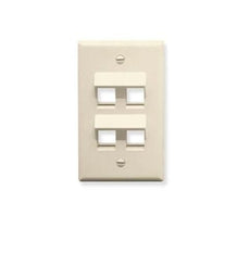 ICC Face Plate, Angled, 1-Gang, 4-Port, Almond, Part# IC107DA4-AL