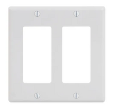 ICC FACEPLATE, DECOREX, 2-GANG, WHITE, Part# IC107DFD-WH