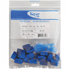 ICC MODULE, CAT 5E, HD, 25 PK, BLUE, Part# IC107F5CBL