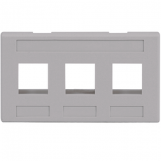 ICC FACEPLATE, FURNITURE, 3-PORT, GRAY, Part# IC107FM3GY