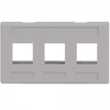 ICC FACEPLATE, FURNITURE, 3-PORT, GRAY, Part# IC107FM3GY