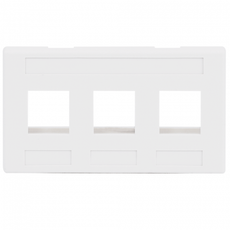 ICC FACEPLATE, FURNITURE, 3-PORT, WHITE, Part# IC107FM3WH