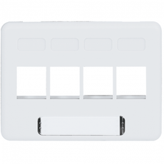 ICC FACEPLATE, FURNITURE, NEMA, 4-PORT WHITE, Part # IC107FN4WH