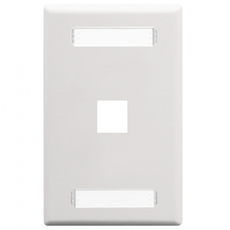 ICC FACEPLATE, ID, 1-GANG, 1-PORT, WHITE, Part# IC107S01WH