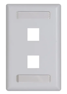 ICC Face Plate, ID, 1-Gang, 2-Port, White, Part# IC107S02WH