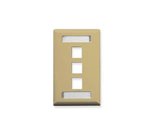 ICC Face Plate, ID, 1-Gang, 3-Port, Ivory, Part# IC107S03IV