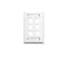 ICC FACEPLATE, ID, 1-GANG, 6-PORT, WHITE, Part# IC107S06WH