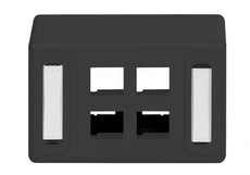 ICC FACEPLATE, FURNITURE, UNIV, 4-PORT BLACK, Part# IC108UF4BK