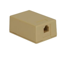 ICC Surface Mount Box, 8P8C, 1 CAT 5e EZ, Ivory, Part# IC625S51IV