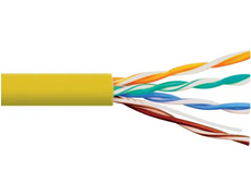 ICC Cat 5E 350 UTP Solid Cable, 24G, 4P, CMP, 1,000 FT, Yellow, Part# ICCABP5EYL