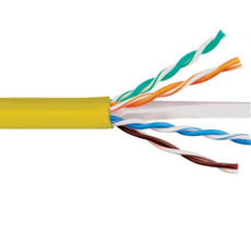 ICC Cat 6E, 600 UTP, Solid Cable, 23G, 4P, CMP, 1,000 FT, Yellow, Part# ICCABP6EYL