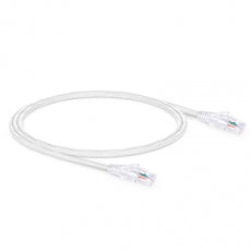 ICC Patch Cord, CAT5e, Clear Boot, 1' White, Low Profile, Assembled Snag-Free Strain Relief, Part# ICPCSP01WH