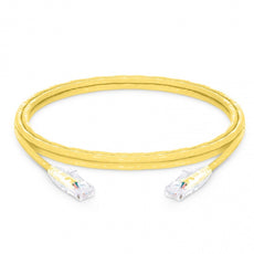 ICC Patch Cord, CAT5e, Clear Boot, 7' Yellow, Low Profile, Assembled Snag-Free Strain Relief, Part# ICPCSP07YL