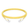 ICC Patch Cord, CAT5e, Clear Boot, 7' Yellow, Low Profile, Assembled Snag-Free Strain Relief, Part# ICPCSP07YL