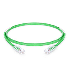 ICC Patch Cord, CAT5e, Clear Boot, 14' Green, Low Profile, Assembled Snag-Free Strain Relief, Part# ICPCSP14GN