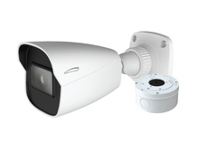 Speco O4B6, 4MP H.265 AI Bullet IP Camera, IR, 2.8mm lens, w/ Junction Box, White