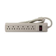Uninex PS08S Power Strip w/ Surge Protection 3 Ft. Cable, Plugs Horizontally (Sideways), BEIGE, Part# PS08S