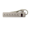 Uninex PS08S Power Strip w/ Surge Protection 3 Ft. Cable, Plugs Horizontally (Sideways), BEIGE, Part# PS08S