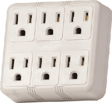 ENS 6 Outlet Grounded Wall Tap, Part# PS23U