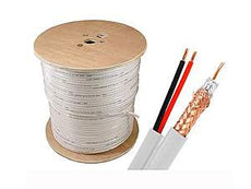 RG59U 95% Braid, 500 Feet, UL Listed (for long distance), White, Part# ST-AK500W