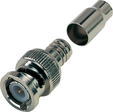 ENS BNC connector 2 Piece CRIMP, Copper, Part# ST-AX307
