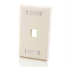 03410 - C2g One Keystone Single Gang Wall Plate - White - C2g