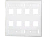 03415 - C2g 8-port Double Gang Multimedia Keystone Wall Plate - White - C2g