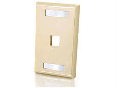 03710 - C2g 1-port Single Gang Multimedia Keystone Wall Plate - Ivory - C2g