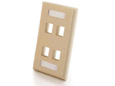 03713 - C2g Four Port Keystone Single Gang Wall Plate - Ivory - C2g