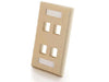 03713 - C2g Four Port Keystone Single Gang Wall Plate - Ivory - C2g