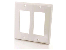 03728 - C2g Decorative Double Gang Wall Plate - White - C2g