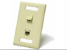 C2g Two Port Cat5e Rj45 Configured Single Gang Wall Plate - White