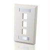 03412 - C2g Three Port Keystone Single Gang Wall Plate - White - C2g