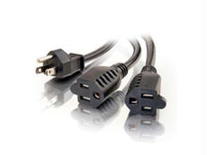 29805 - C2g 3ft 16 Awg 1-to-2 Power Cord Splitter (1 Nema 5-15p To 2 Nema 5-15r) - C2g