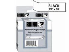 18484 - Dymo Rhino 3/4in X 18ft, White Permanent Poly Labels - Dymo