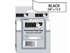 18443 - Dymo Rhino 3/8in X  18ft, White Vinyl Labels - Dymo