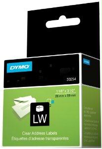 30254 - Dymo Clear & Color Address Labels - 130 Labels. Size: 1-1/8in X 3-1/2in - Dymo