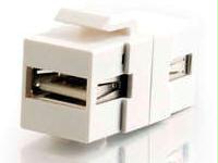 28748 - C2g Snap-in Usb A/a Female Keystone Insert Module - White (taa Compliant) - C2g