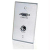 40505 - C2g Single Gang Hd15 Vga + 3.5mm Wall Plate - Brushed Aluminum - C2g