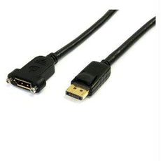 DPPNLFM3PW - Startech 3ft Panel Mount Displayport Cable (male To Female); 4k X 2k Video (3840x2400p 60 - Startech