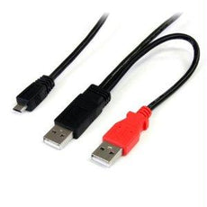 USB2HAUBY3 - Startech 3 Ft Usb Y Cable For External Hard Drive - Dual Usb A To Micro B - Startech