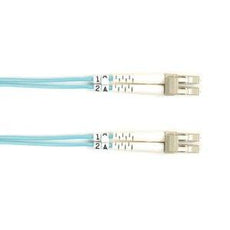 Black Box Om3 50/125 Multimode Fiber Optic Patch Cable - Ofnr Pvc, Lc To Lc, Aqua, 1-m (3.