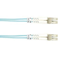 Black Box Om3 50/125 Multimode Fiber Optic Patch Cable - Ofnr Pvc, Lc To Lc, Aqua, 2-m (6.