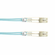 Black Box Om3 50/125 Multimode Fiber Optic Patch Cable - Ofnr Pvc, Lc To Lc, Aqua, 3-m (9.