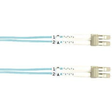 Black Box Om3 50/125 Multimode Fiber Optic Patch Cable - Ofnr Pvc, Lc To Lc, Aqua, 10-m (3