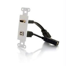 39702 - C2g Hdmi And Usb Pass Through Wall Plate - White - C2g