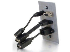 39707 - C2g Hdmi, Vga, 3.5mm Audio And Usb Pass Through Single Gang Wall Plate - Aluminum - C2g