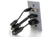 39707 - C2g Hdmi, Vga, 3.5mm Audio And Usb Pass Through Single Gang Wall Plate - Aluminum - C2g