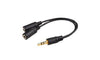 HSMFF - Add-on Addon 20.00cm (8.00in) 3.5mm Stereo Audio Male To Female Black Splitter Cable - Add-on